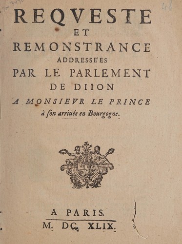Reqveste et remonstrance addressées