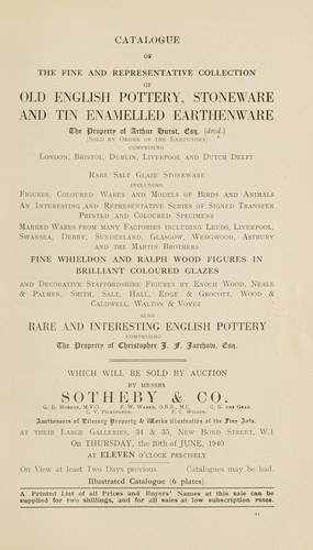 Fine and representative collection of old English pottery, stoneware and tin enamelled earthenware