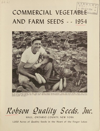 Commercial vegetable and farm seeds - - 1954