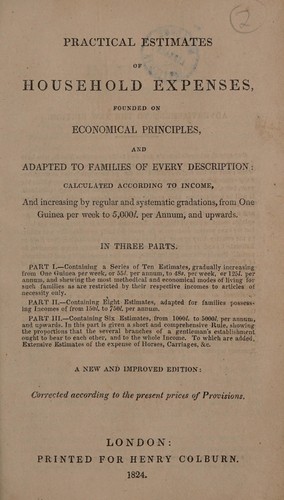 Practical estimates of household expenses