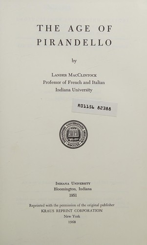 The age of Pirandello.
