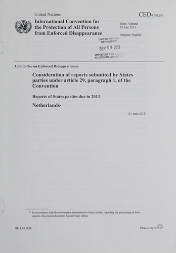 Consideration of reports of States parties under article 29, paragraph 1, of the Convention