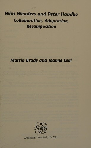 Wim Wenders and Peter Handke