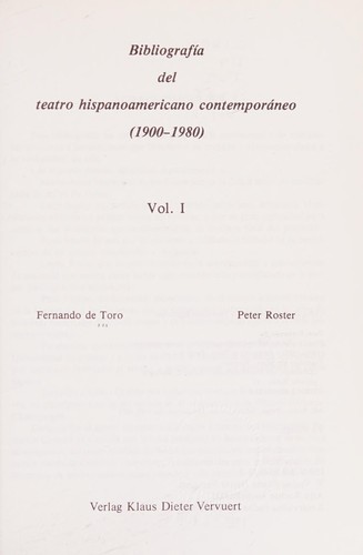 Bibliografía del teatro hispanoamericano contemporáneo (1900-1980)