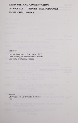 Land use and conservation in Nigeria