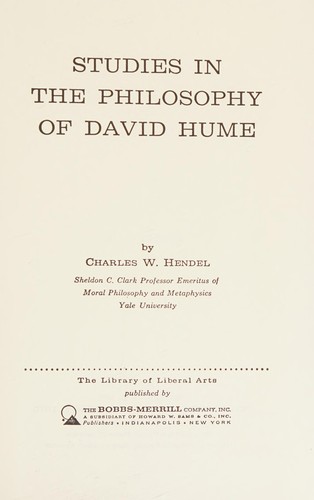 Studies in the philosophy of David Hume