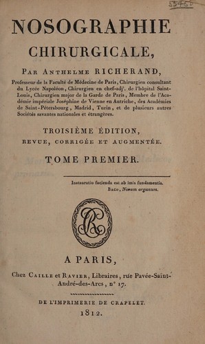 Nosographie chirurgicale