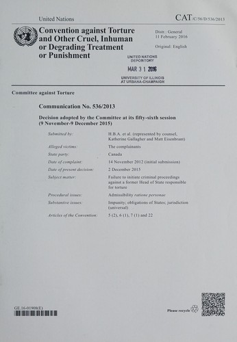 Communication no. 536/2013