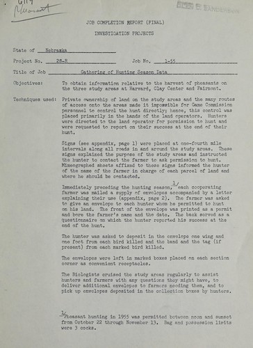 Gathering of the hunting season data