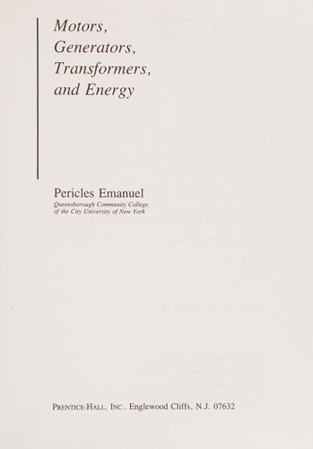 Motors, generators, transformers, and energy