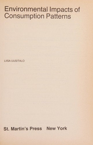 Environmental impacts of consumption patterns