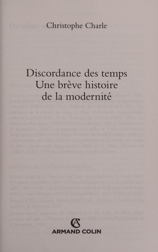 La discordance des temps