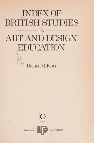 Index of British studies in art and design education
