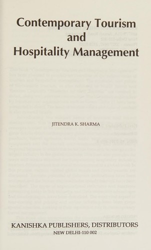 Contemporary tourism and hospitality management