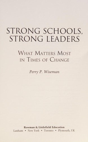 Strong schools, strong leaders