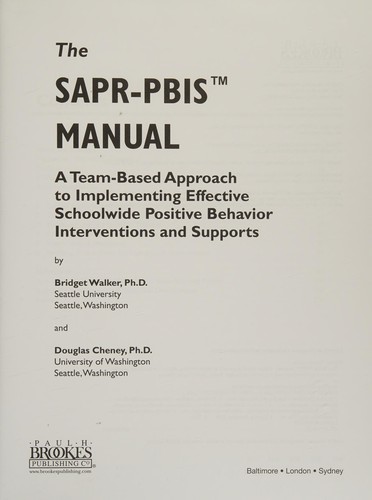 The SAPR-PBIS manual