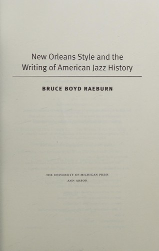 New Orleans style and the writing of American jazz history