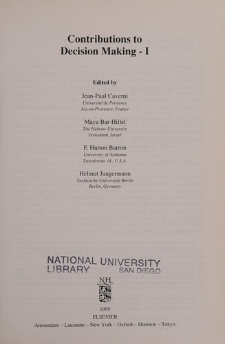 Contributions to decision making - I