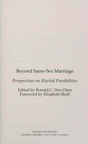Beyond Same-Sex Marriage