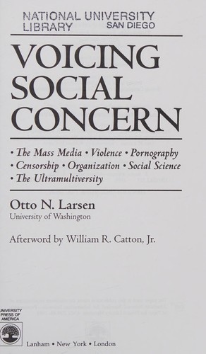Voicing social concern