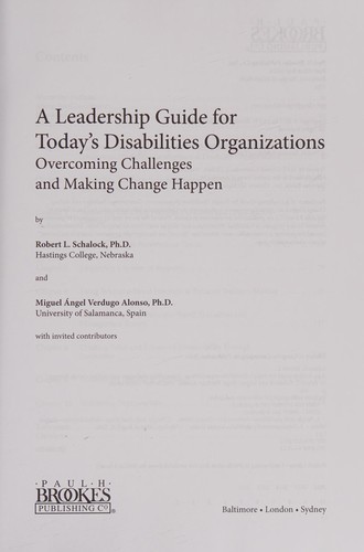A leadership guide for today's disabilities organizations