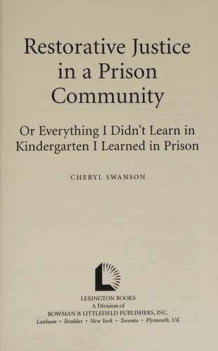Restorative justice in a prison community