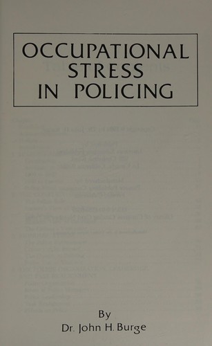 Occupational stress in policing