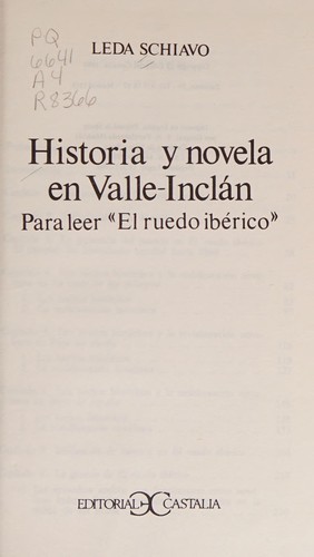 Historia y novela en Valle-Inclán