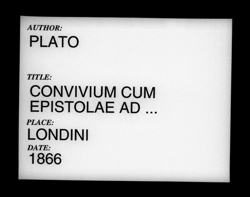 Convivium cum epistola ad Thompsonum