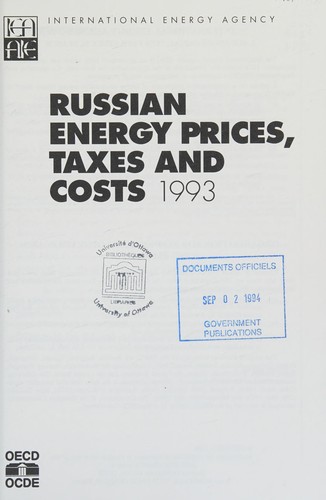 Russian Energy Prices, Taxes, and Costs 1993