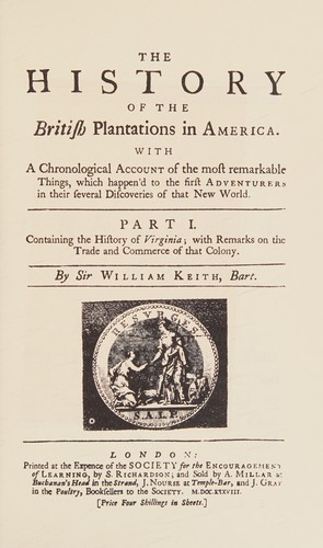 The history of the British plantations in America