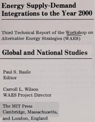 Energy Supply-Demand Integrations to the Year 2000