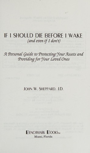 If I should die before I wake (and even if I don't)