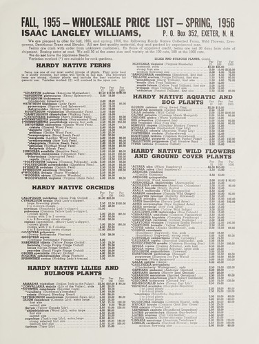Fall, 1955 - wholesale trade list - spring, 1956
