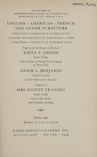 English, American, French and other furniture