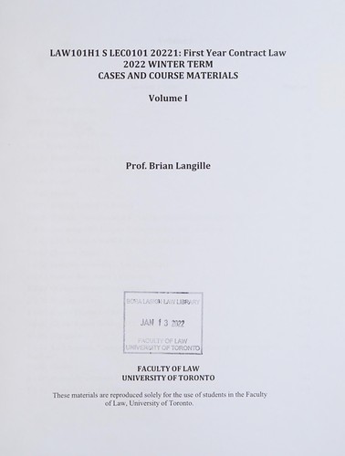 First year contract law