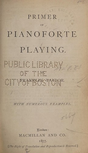 Primer of pianoforte playing