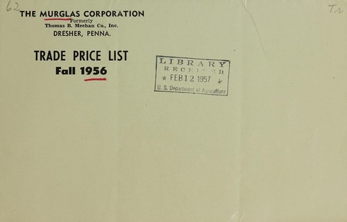 Trade price list, fall 1956