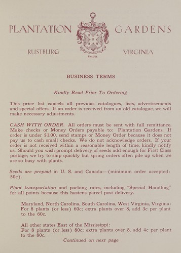 Plantation Gardens, herb exclusively, buy direct from the grower, 1946-a decade of progress-1956