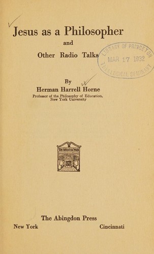 Jesus as a philosopher