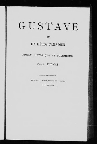 Gustave, ou, Un héros canadien