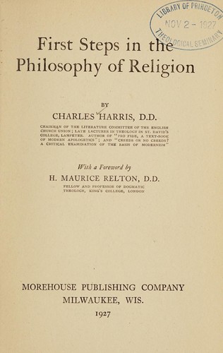 First steps in the philosophy of religion
