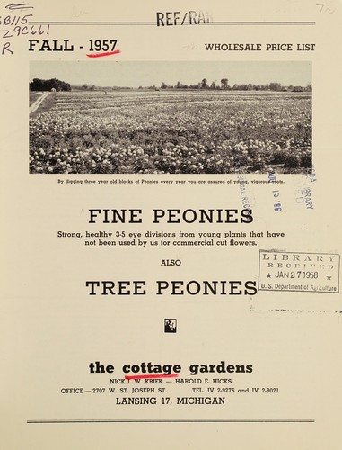 Fall - 1957, wholesale price list