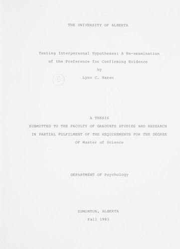 Testing interpersonal hypotheses