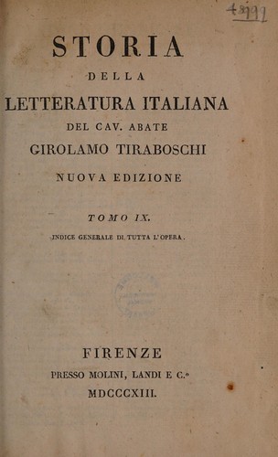 Storia della letteratura italiana