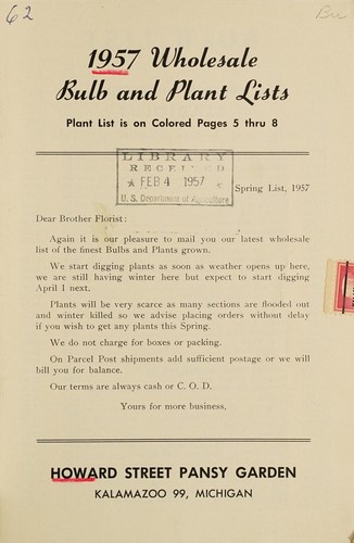 1957 wholesale bulb and plant lists