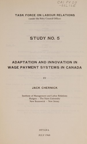 Adaptation and innovation in wage payment systems in Canada