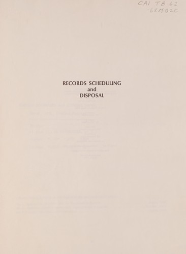 Records scheduling and disposal.