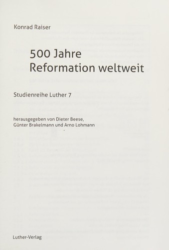 500 Jahre Reformation weltweit