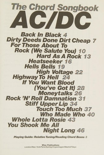 Cord Songbook Ac/Dc